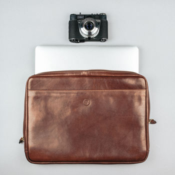 Luxury Italian Leather Laptop Case For Macbook, 9 of 12