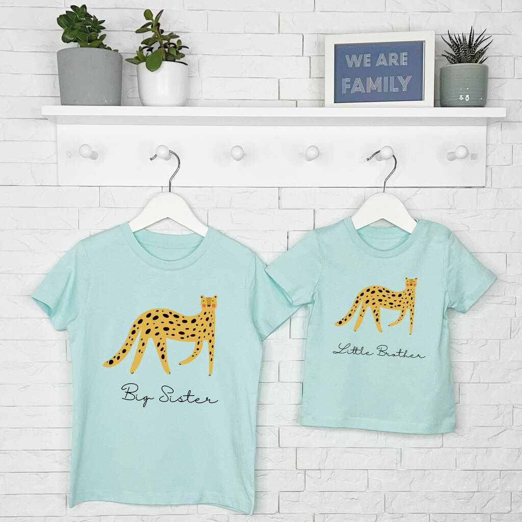 Leopard Brother Sister Matching T Shirt Set, 1 of 4