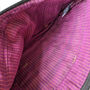 Fair Trade Wristlet Clutch Bag With Strap, Handmade Pink Purple Phone Purse Wallet, thumbnail 4 of 6