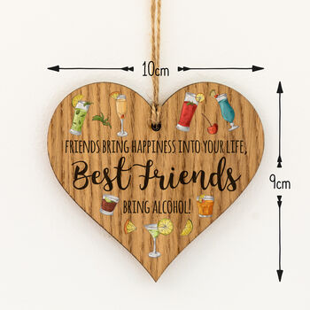 Token Gift For Best Friend Hanging Wood Heart, 3 of 3