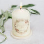 Personalised Dried Foliage Wreath Pillar Candle, thumbnail 5 of 5
