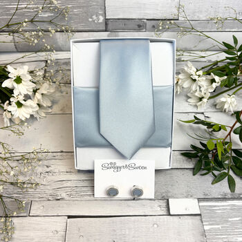 Dusty Blue Wedding Tie Set, 7 of 12
