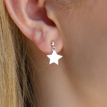 Sterling Silver Star Earrings, 2 of 7