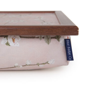 Bean Bag Cushion Lap Tray Cherry Blossoms Wood Frame, 3 of 4