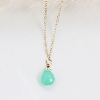 Gold Filled Chrysoprase Drop Necklace, 9 of 9