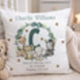 Children Personalised Jungle Animals Birth Details Printed Cushion, thumbnail 1 of 2
