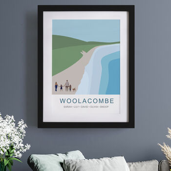 Personalised Woolacombe Beach Family Art, 3 of 8