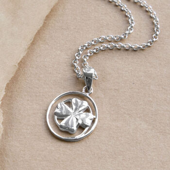 Sterling Silver Lucky Clover Necklace, 2 of 3