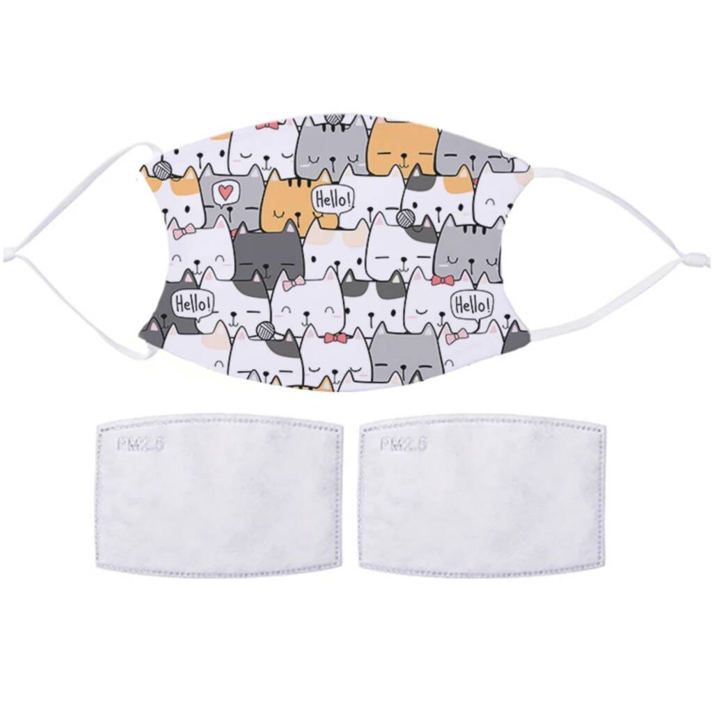 Cute Cat Fabric Face Mask By TheLittleBoysRoom | notonthehighstreet.com