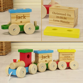 Personalised Wooden Toy Train, 4 of 11