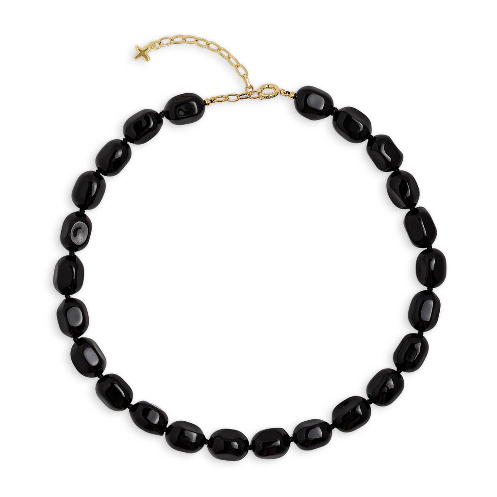 Black Agate Chunky Beaded Necklace, 1 of 1