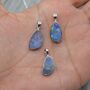 Blue Opal Pendant: Sterling Silver, Teardrop, thumbnail 1 of 8