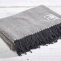 Personalised Grey Merino Wool Throw Collection, thumbnail 3 of 8