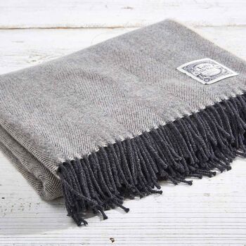 Personalised Grey Merino Wool Throw Collection, 3 of 8