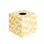 Wooden Yellow Ikat Tissue Box Cover, thumbnail 2 of 4