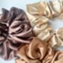 Lina Soft Scrunchie Set Of Three Bronze Golden, thumbnail 6 of 6