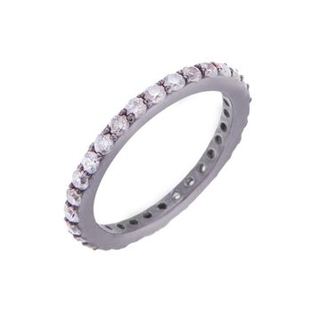925 Sterling Silver Cubic Zirconia Single Stacking Ring, 2 of 6