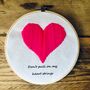 Recycled Cotton Handmade Hanging Hoop Sign, thumbnail 2 of 4
