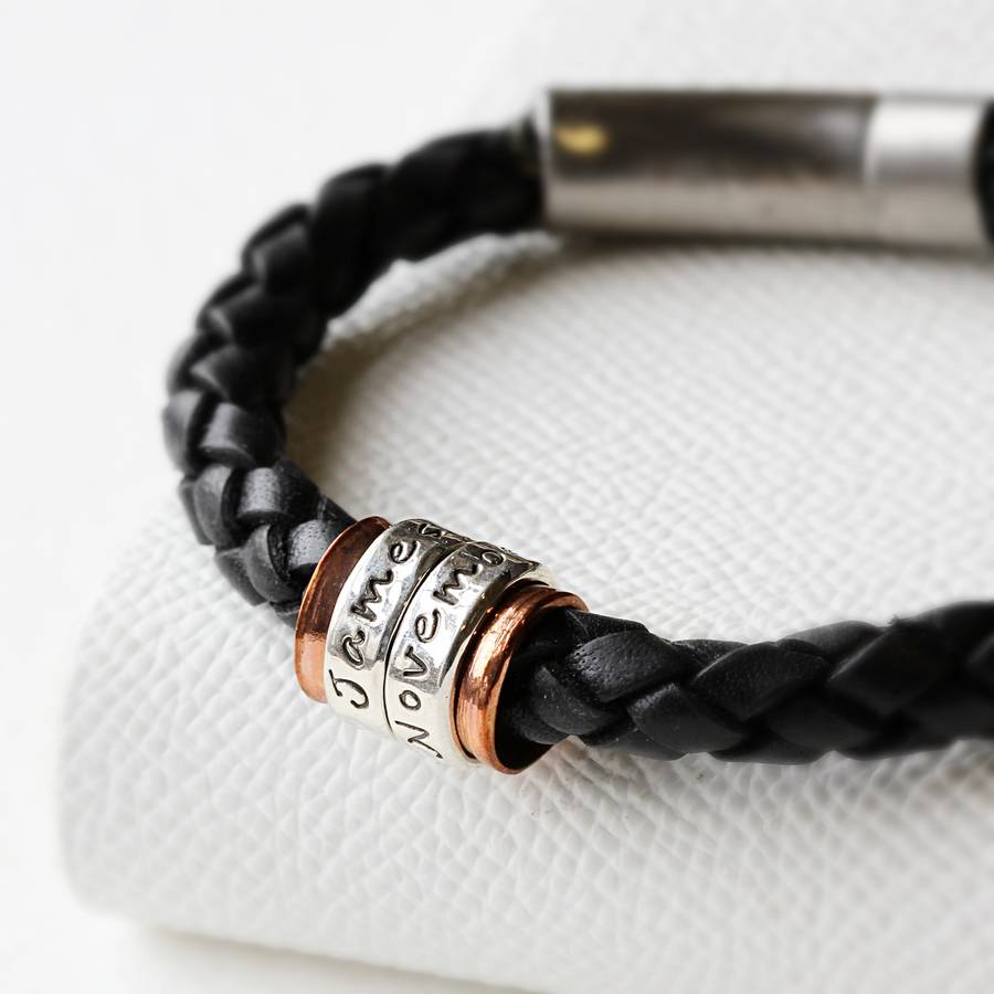 Personalised Men's Copper And Silver Bracelet By Morgan & French ...