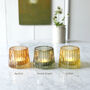 Coloured Ribbed Glass Tealight Holder, thumbnail 2 of 4