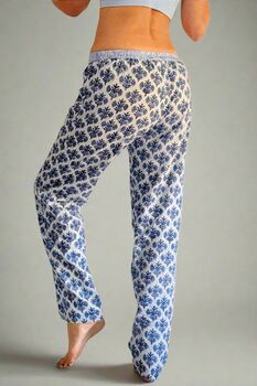 Cotton Pyjama Bottoms In Eidleweiss Print, 4 of 6