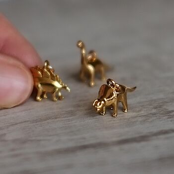 Gold Plated Dinosaur Charm Necklace, 2 of 11