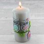 Owl Figure, Owls Couple Ball, Pillar, Tea Light Candles, thumbnail 8 of 10