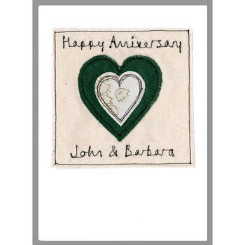 Personalised 55th Emerald Wedding Anniversary Card, 3 of 9