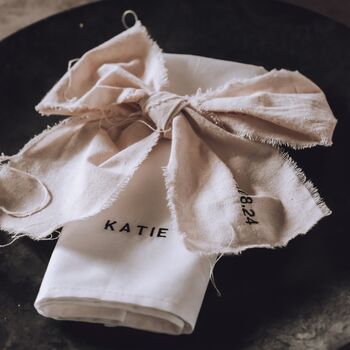 Personalised Embroidered Cotton Napkin, 4 of 6