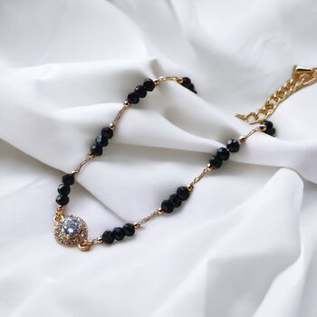 Asian Black Bead Round Zircon Nazar Mangalsutra Bracelet, 6 of 6