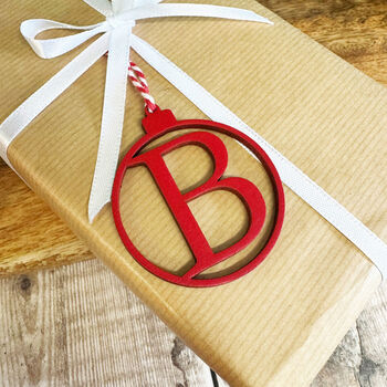 Personalised Initial Christmas Bauble 3mm Mdf, 5 of 6