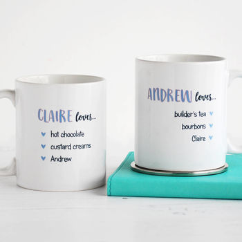 Couple Loves, Set Of Two Personalised Valentine's Mugs, 2 of 3