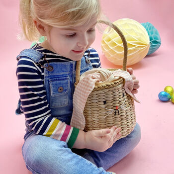 Woven Fabric Bunny Basket, 2 of 3