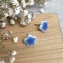 Small Blue Forget Me Not Ceramic Earrings, thumbnail 5 of 8