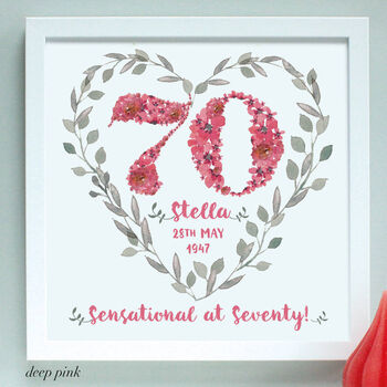 Personalised 70th, 80th, 90th Birthday Framed Print, 3 of 12