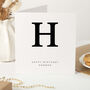 Personalised Monochrome Initial Birthday Card, thumbnail 1 of 4