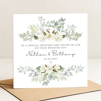 Custom Wedding Day Card For Brother And Sister In Law, 2 of 7