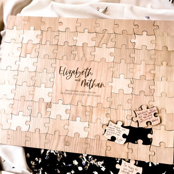 Wedding Guest Book Wooden Puzzle Alternative, 4 of 9