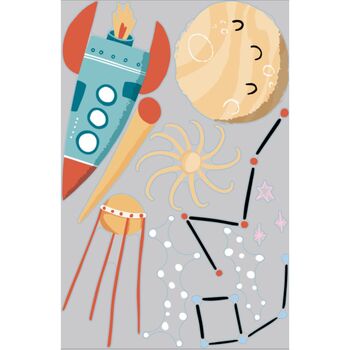 Kids Space Wall Stickers, Stars Planets Nursery, 6 of 10