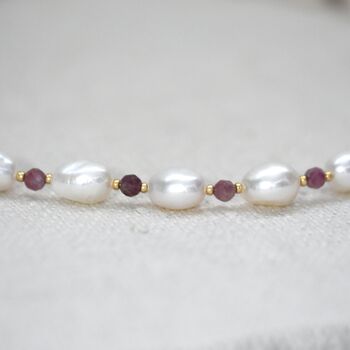 Pink Tourmalines And Baroque Pearls Necklace, 3 of 6