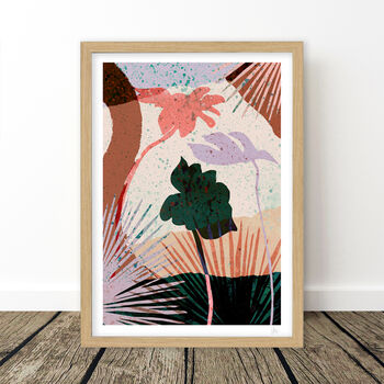 Tropical Leaf Abstract Prints Set Of Three, 7 of 9