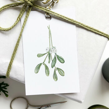‘Mistletoe Sprig’ Hand Illustrated Christmas Gift Tags, 2 of 2