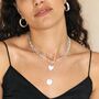 Chunky Figaro Chain And Shell Heart Pendant Necklace, thumbnail 4 of 5