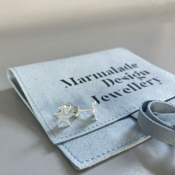 Sterling Silver Star Stud Earrings, 3 of 5