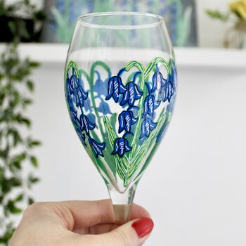 Bluebell Painted Wine Glass, 2 of 8