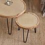Round Cane Side Table Natural Finish, thumbnail 2 of 4