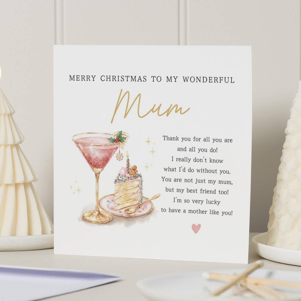 Personalised Merry Christmas Mum Card, 1 of 7