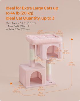 Cat Tree 101cm Cat Tower Cat Condo For Extra Large Cats, 12 of 12