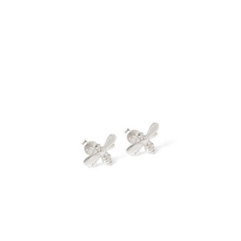 Bee Stud Earrings Sterling Silver, 2 of 5