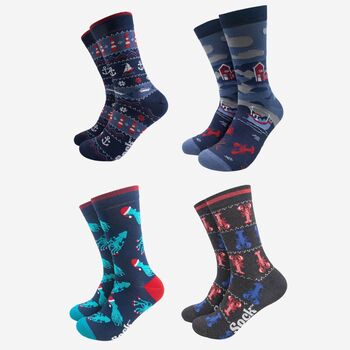 Sealife Bamboo Socks Christmas Gift Set Men's Four Pack, 2 of 3